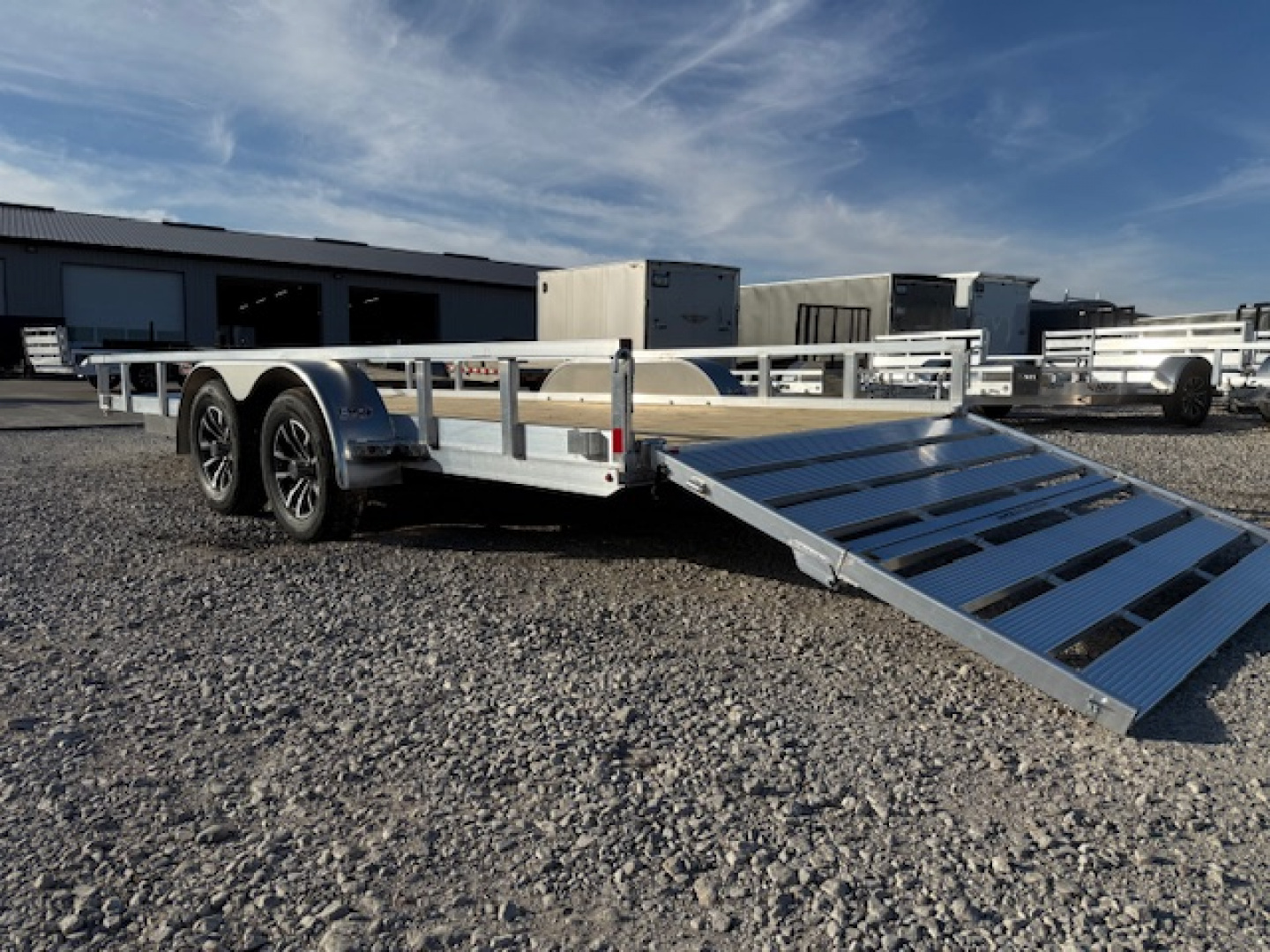 New 2026 H&H Aluminum 82”x18’ 7k Rail Side Utility Trailer