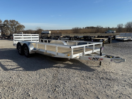 New 2026 H&H Aluminum 82”x18’ 7k Rail Side Utility Trailer