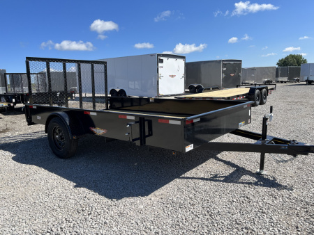 New 2026 H&H Black 82 x12' 3k Solid Side Utility Trailer