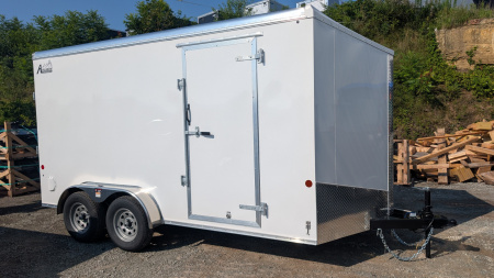 New 2026 Car Mate 7x14 HD Avalanche V-Nose Cargo w/ Ramp Door (12  Add'l Hgt)