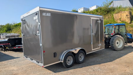 New 2026 Car Mate 7.5 x 16 HD Custom Cargo Trailer w/ Ramp Door (84" INSIDE!!)