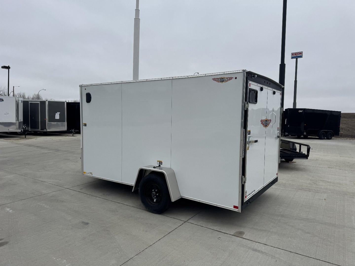 New 2025 H&H 7x12 + 2’V  Rear Ramp Enclosed Cargo Trailer