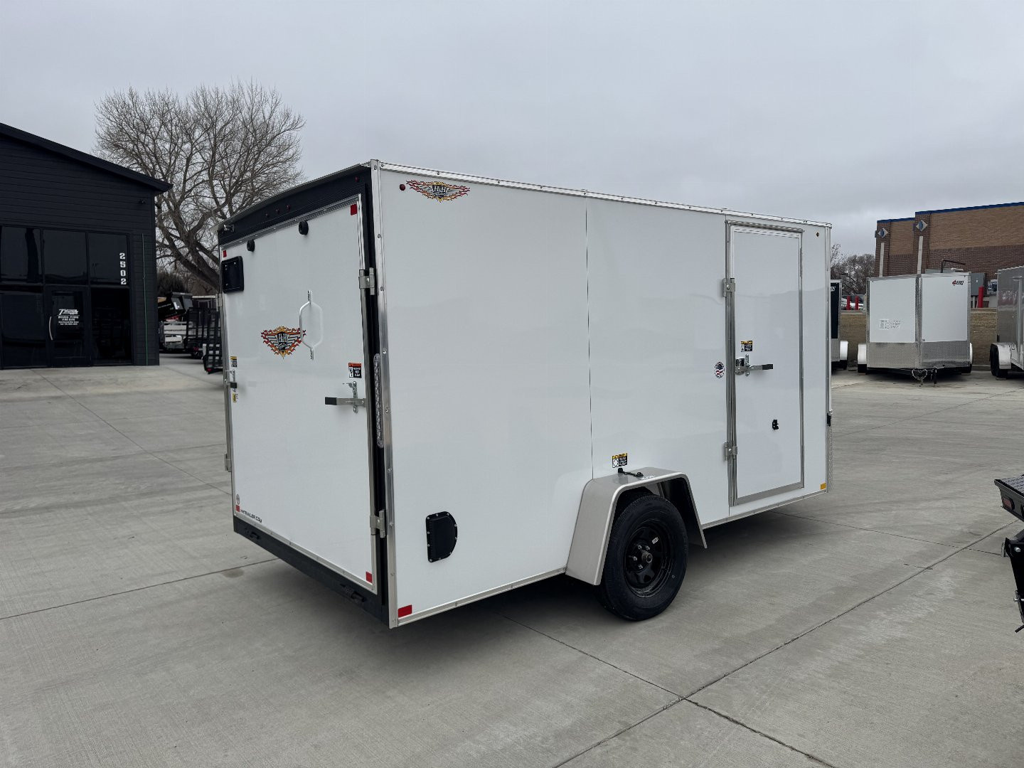 New 2025 H&H 7x12 + 2’V  Rear Ramp Enclosed Cargo Trailer