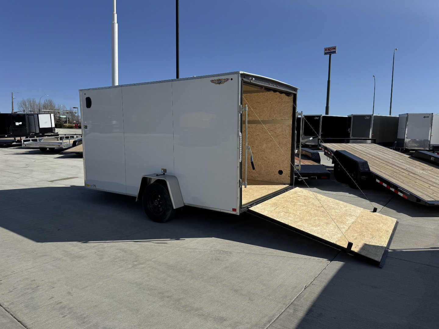 New 2025 H&H 7x12 + 2’V  Rear Ramp Enclosed Cargo Trailer