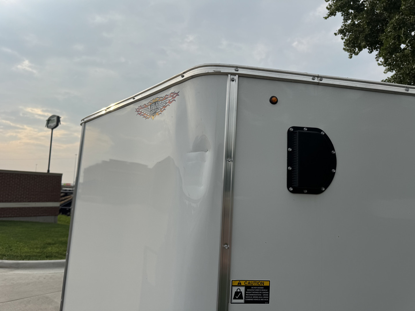 New 2025 H&H 7x12 + 2’V  Rear Ramp Enclosed Cargo Trailer