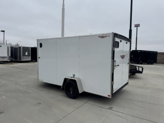 New 2025 H&H 7x12 + 2’V  Rear Ramp Enclosed Cargo Trailer