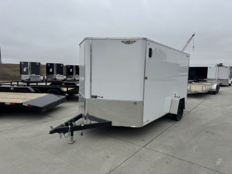 New 2025 H&H 7x12 + 2’V  Rear Ramp Enclosed Cargo Trailer