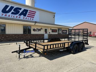 New 2025 Load Trail 83x16 Low Side w/ATV Ramps 7K Landscape Trailer - DAMAGED FENDER