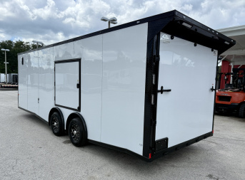 New 2026 Rock Solid Cargo 8.5x24 Rear Ramp Door w/ Escape Door 10K Polycore Black Out Cargo / Enclosed Trailer