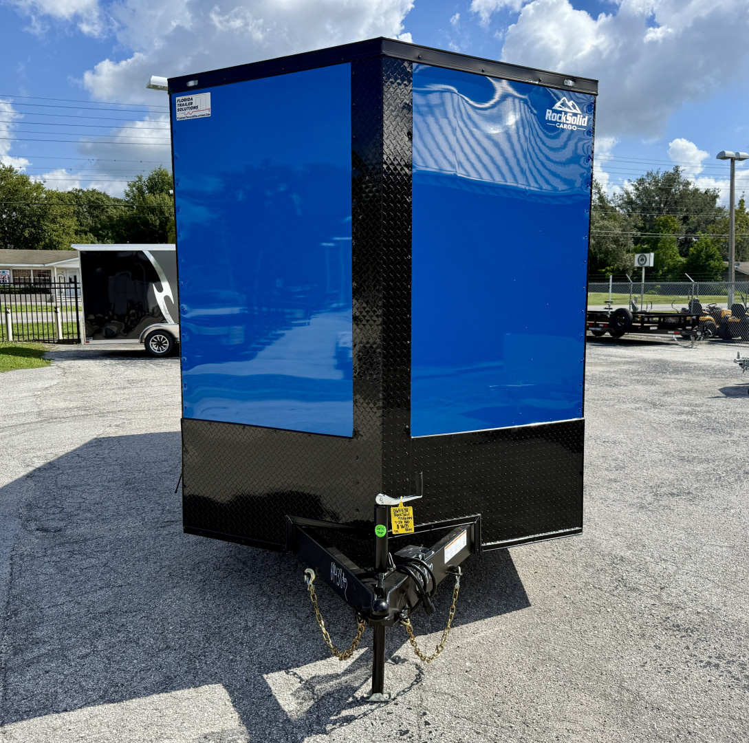 New 2026 Rock Solid Cargo 7x16 Rear Ramp Door 7K Polycore Black Out Cargo / Enclosed Trailer