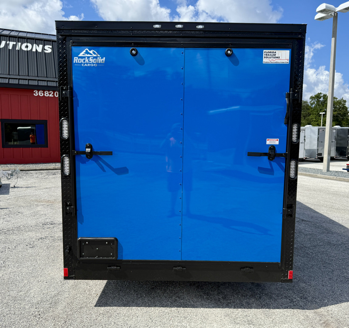 New 2026 Rock Solid Cargo 7x16 Rear Ramp Door 7K Polycore Black Out Cargo / Enclosed Trailer