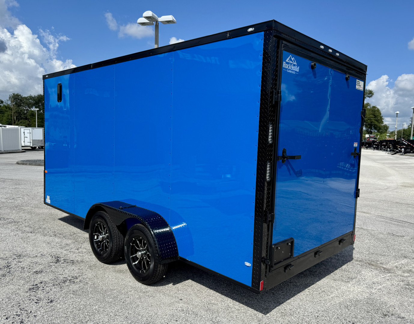 New 2026 Rock Solid Cargo 7x16 Rear Ramp Door 7K Polycore Black Out Cargo / Enclosed Trailer