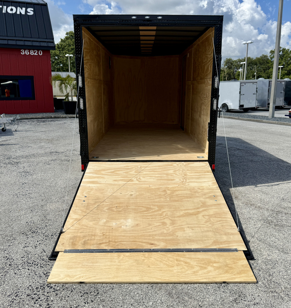 New 2026 Rock Solid Cargo 7x16 Rear Ramp Door 7K Polycore Black Out Cargo / Enclosed Trailer