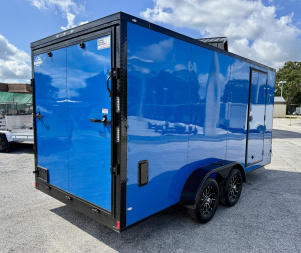 New 2026 Rock Solid Cargo 7x16 Rear Ramp Door 7K Polycore Black Out Cargo / Enclosed Trailer