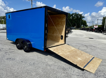 New 2026 Rock Solid Cargo 7x16 Rear Ramp Door 7K Polycore Black Out Cargo / Enclosed Trailer