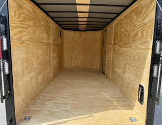 New 2026 Rock Solid Cargo 7x16 Rear Ramp Door 7K Polycore Black Out Cargo / Enclosed Trailer