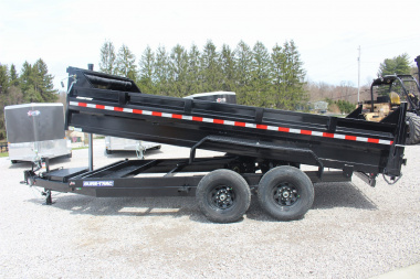 New 2025 Sure-Trac 7' x 16' HD Low Profile Telescopic Lift Hydraulic Dump Trailer - 14000# GVW