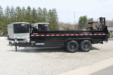 New 2025 Sure-Trac 7' x 16' HD Low Profile Telescopic Lift Hydraulic Dump Trailer - 14000# GVW