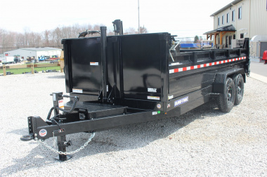 New 2025 Sure-Trac 7' x 16' HD Low Profile Telescopic Lift Hydraulic Dump Trailer - 14000# GVW