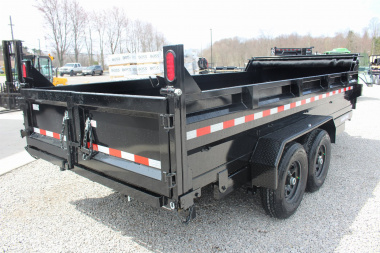 New 2025 Sure-Trac 7' x 16' HD Low Profile Telescopic Lift Hydraulic Dump Trailer - 14000# GVW