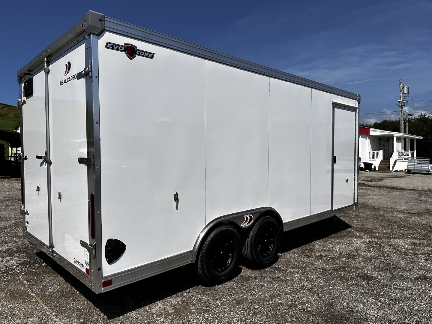 New 2026 Ideal Cargo 8.5x18 EvoCore "Work Zone" Contractor (GALVANIZED FRAME) w/ Barn Doors