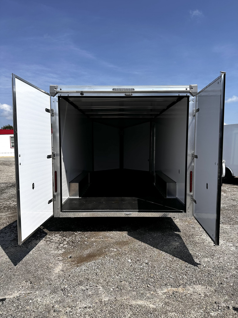 New 2026 Ideal Cargo 8.5x18 EvoCore "Work Zone" Contractor (GALVANIZED FRAME) w/ Barn Doors