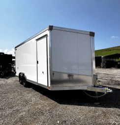 New 2026 Ideal Cargo 8.5x18 EvoCore  Work Zone  Contractor (GALVANIZED FRAME) w/ Barn Doors