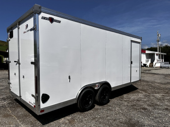 New 2026 Ideal Cargo 8.5x18 EvoCore "Work Zone" Contractor (GALVANIZED FRAME) w/ Barn Doors