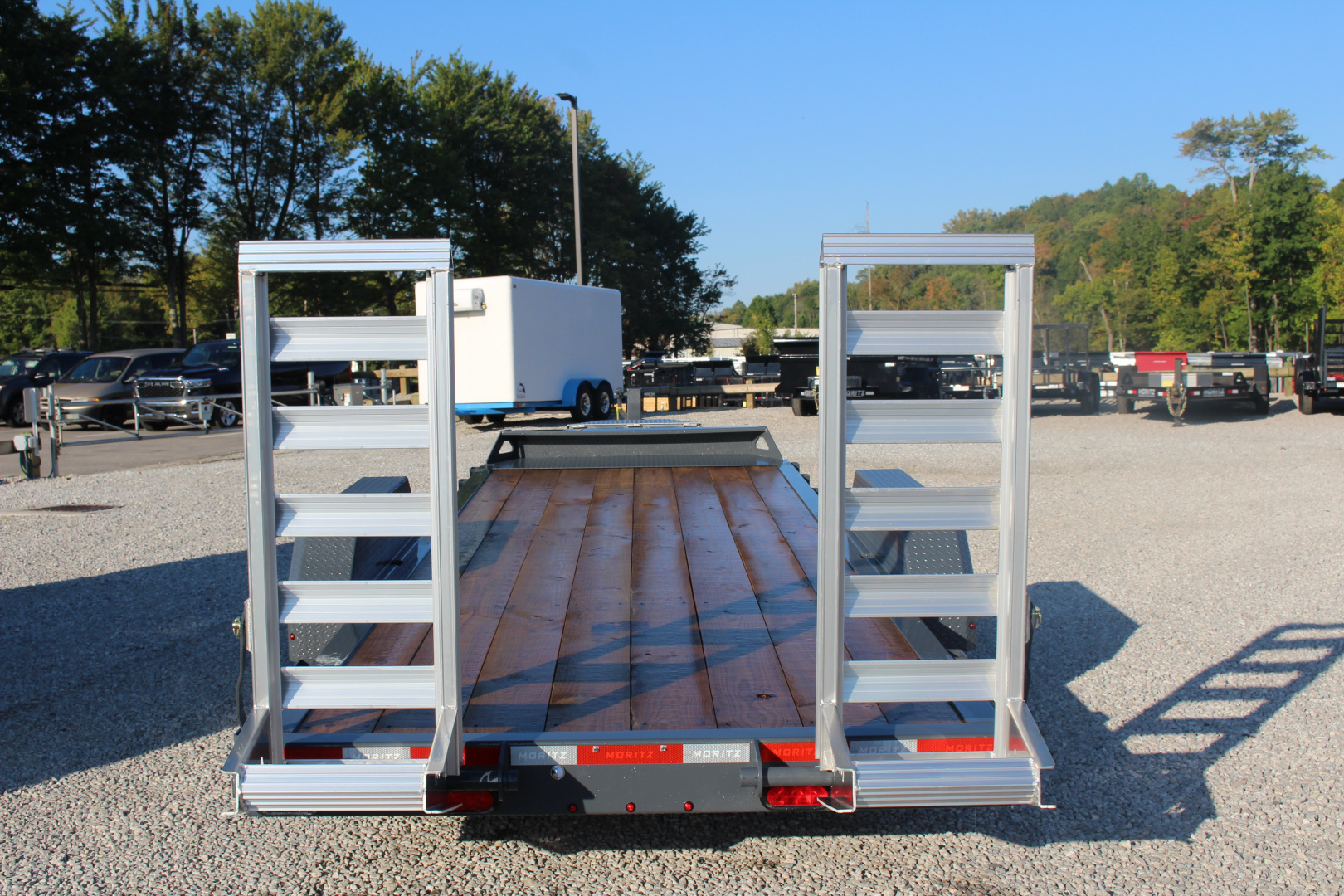 New 2025 Moritz ELBH 7' x 22' Low Pro - Aluminum Ramps - Equipment Trailer - 14000# GVW