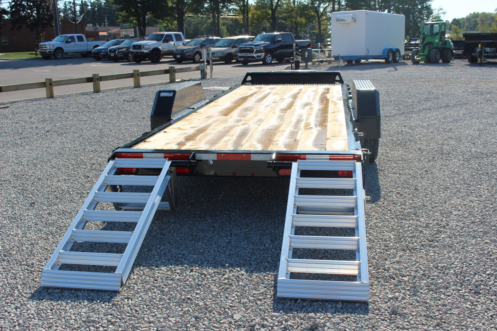 New 2025 Moritz ELBH 7' x 22' Low Pro - Aluminum Ramps - Equipment Trailer - 14000# GVW