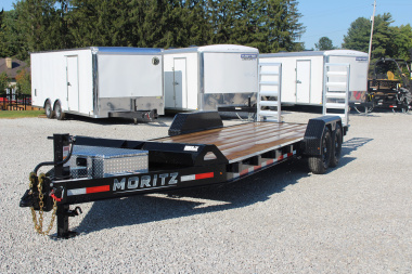 New 2025 Moritz ELBH 7' x 22' Low Pro - Aluminum Ramps - Equipment Trailer - 14000# GVW