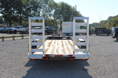 New 2025 Moritz ELBH 7' x 22' Low Pro - Aluminum Ramps - Equipment Trailer - 14000# GVW
