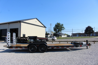 New 2025 Moritz ELBH 7' x 22' Low Pro - Aluminum Ramps - Equipment Trailer - 14000# GVW