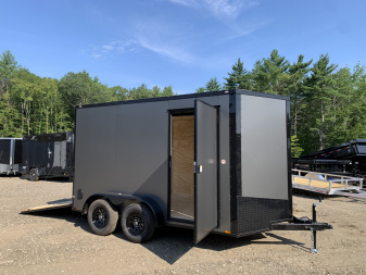 New 2025 Spartan 7X12 +2ft V-nose /7' interior height / .080 Polycore/ Blackout Package - 7000GVW