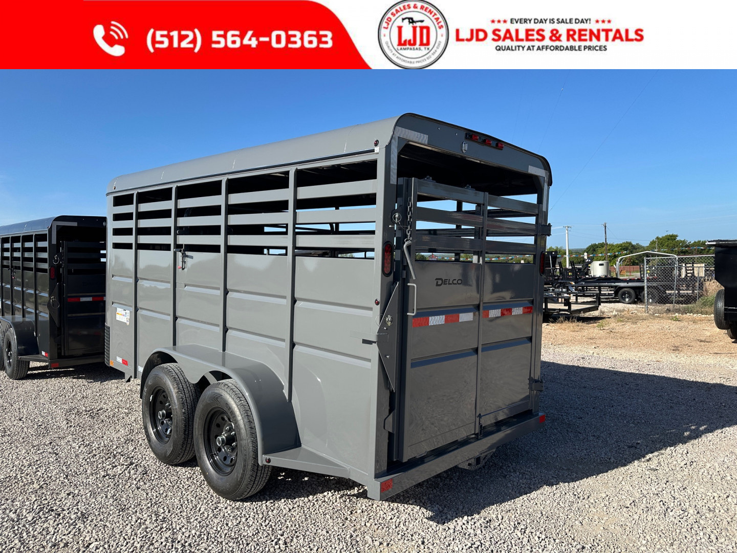 New 2026 Delco 6' x 16' Livestock Trailer