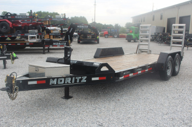Used 2020 Moritz ELBH 7' x 18' Low Pro - Aluminum Ramps - Equipment Trailer - 14000# GVW