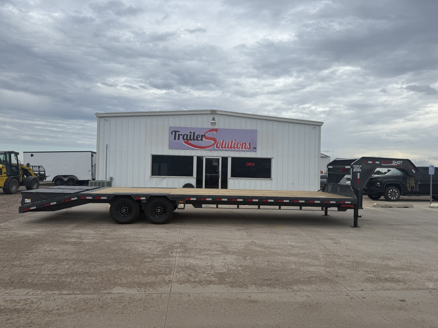 New 2026 Buckshot MFG Single Bolt 28R 14K Flatbed Trailer
