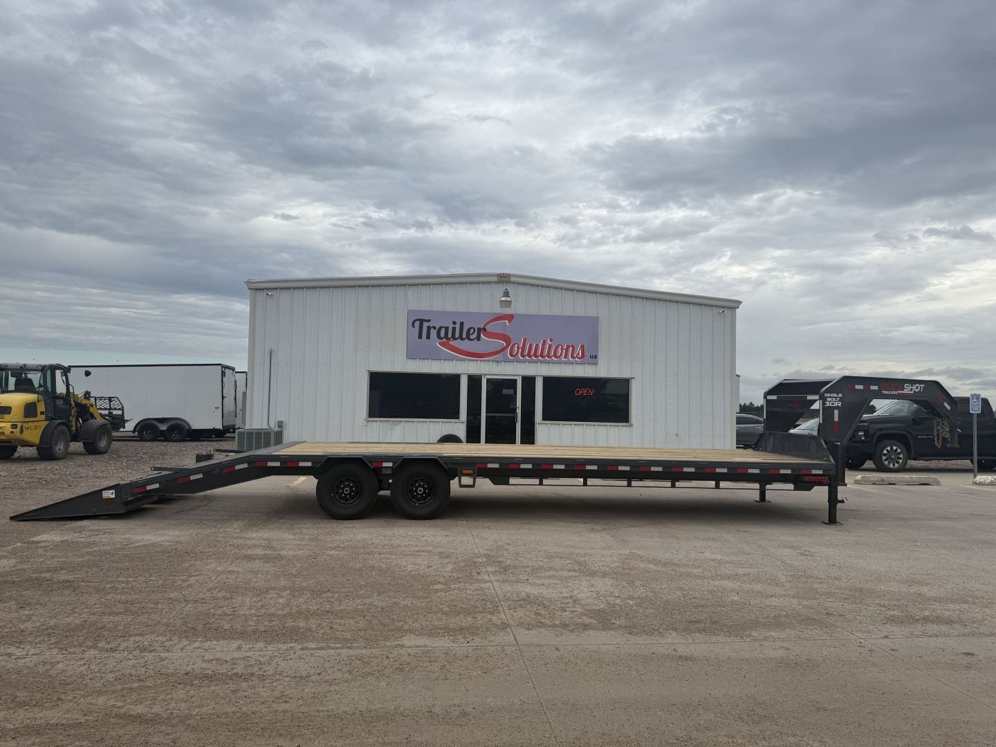 New 2026 Buckshot MFG Single Bolt 28R 14K Flatbed Trailer