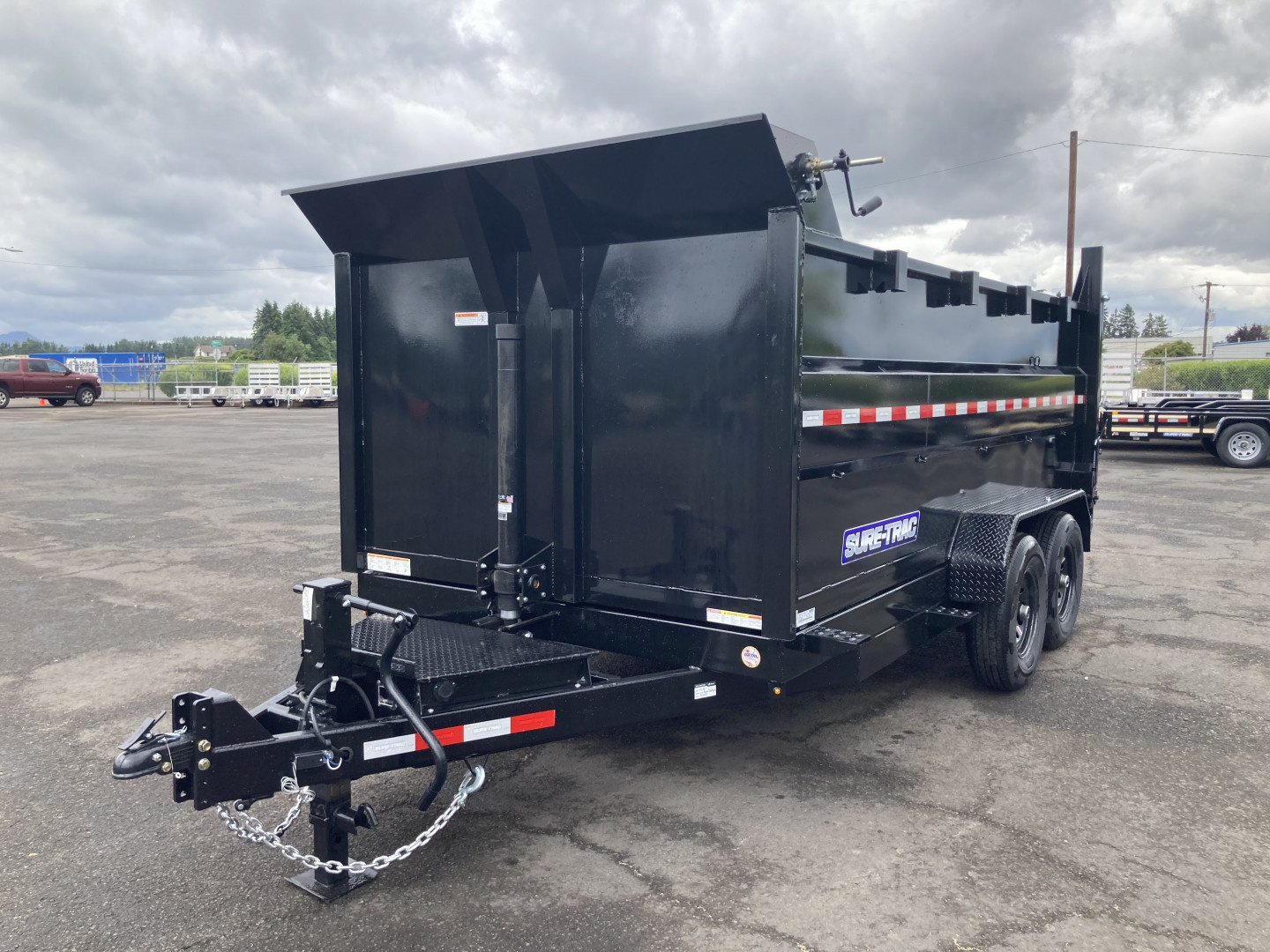 New 2025 Sure-Trac 7x14 Telescopic Dump 4FT Sides 14K GVWR