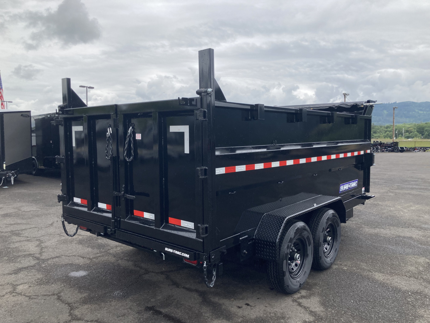New 2025 Sure-Trac 7x14 Telescopic Dump 4FT Sides 14K GVWR