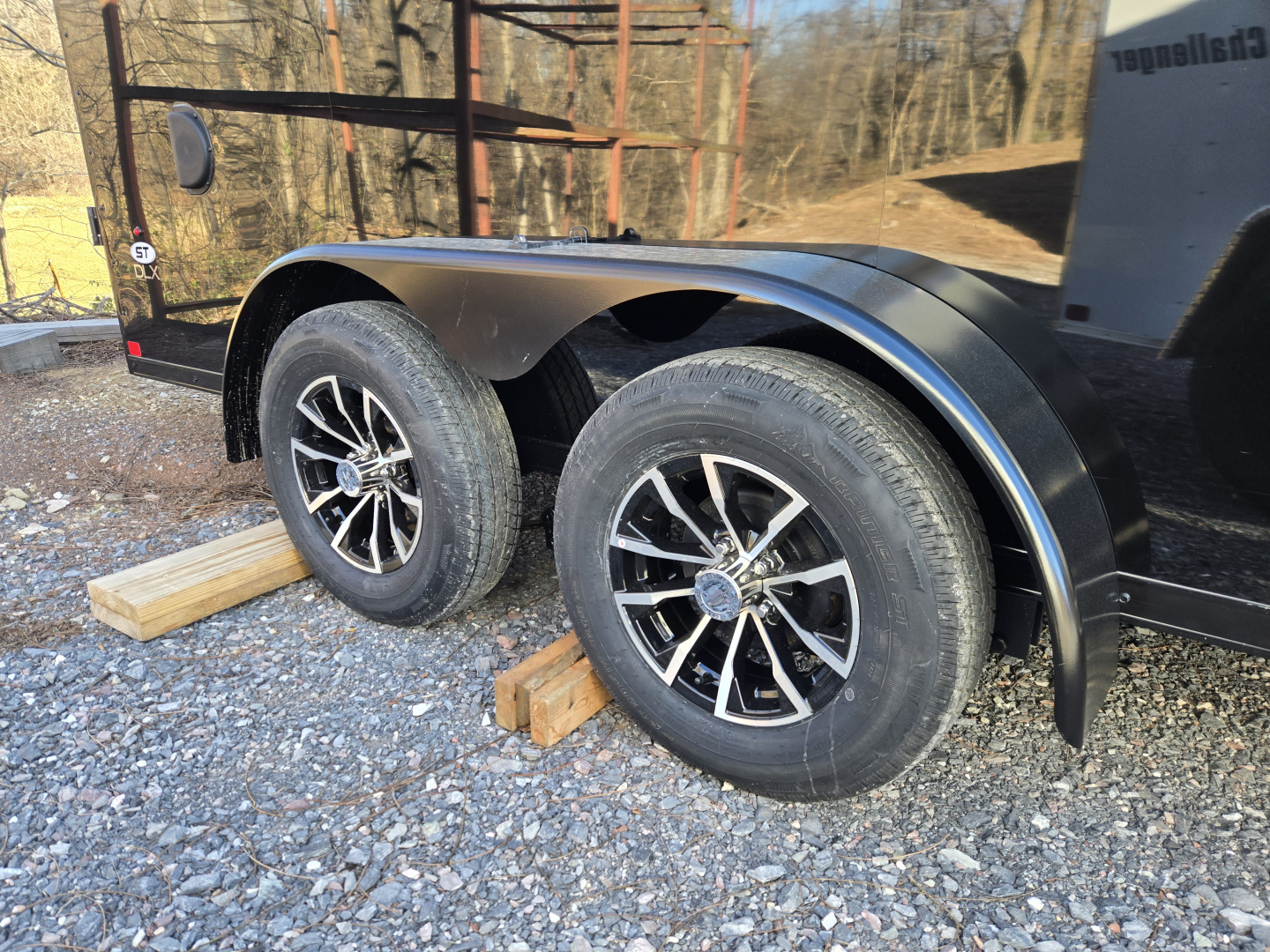 New 7 x 16 Look ST DLX V-Nose Cargo Trailer, 7k GVWR ***Black .080 Composite w/Black Out Pkg, Ramp Door, Alum Wheels, 16" OC Walls, D-Rings