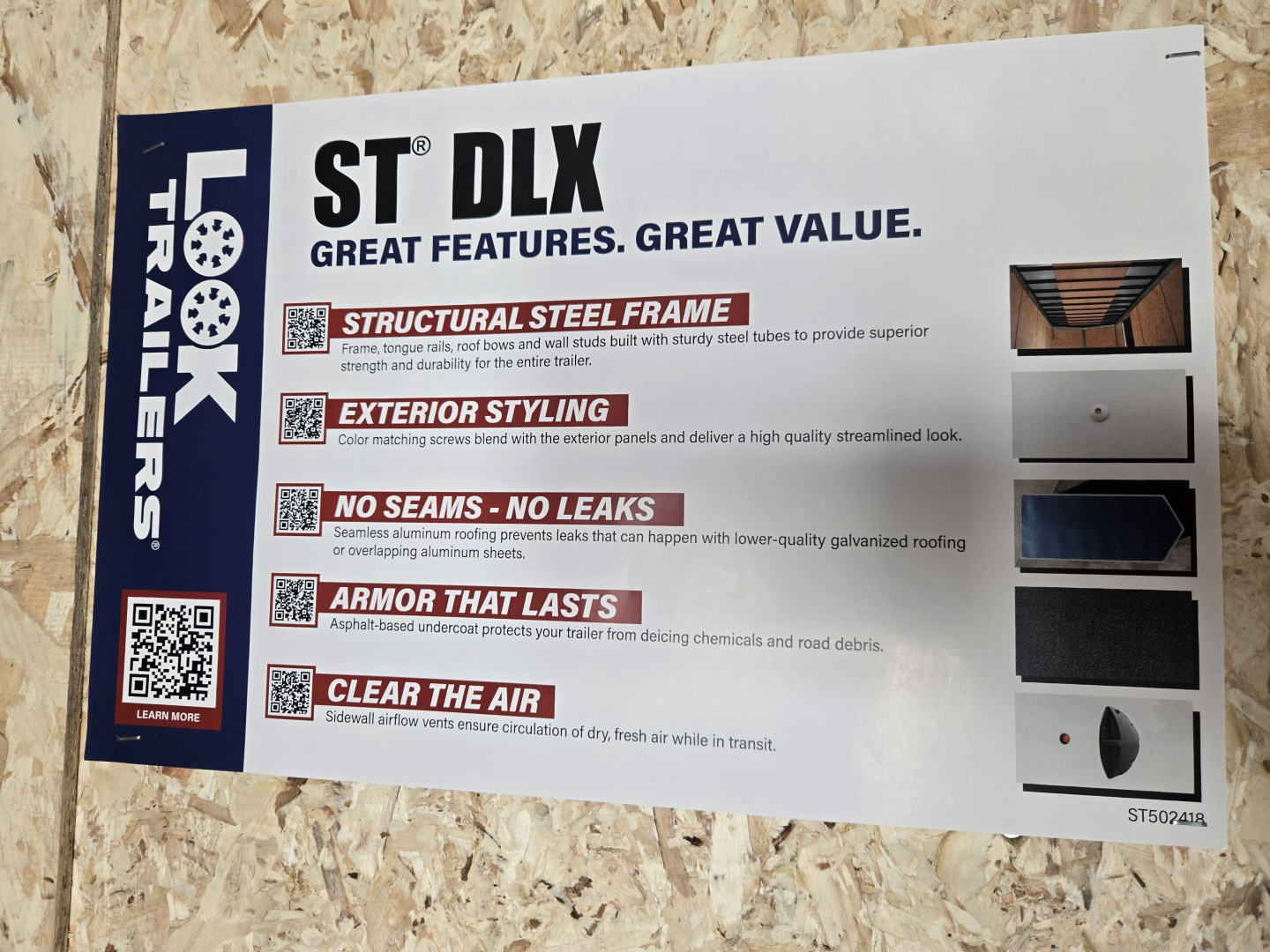 New 7 x 16 Look ST DLX V-Nose Cargo Trailer, 7k GVWR ***Black .080 Composite w/Black Out Pkg, Ramp Door, Alum Wheels, 16" OC Walls, D-Rings