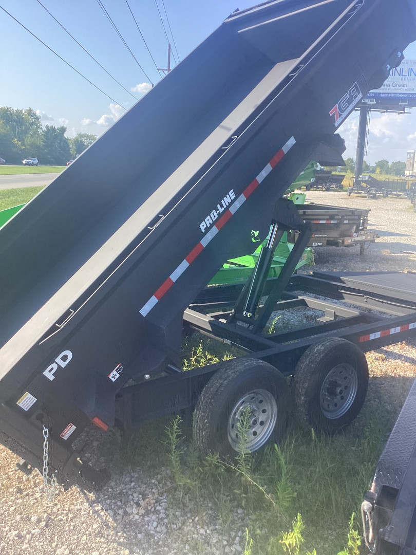 New 2025 Watchdog Trailers PD-14TA7 Dump Trailer 83X14 TA (GVW:14000) DESERT SAND BLACK