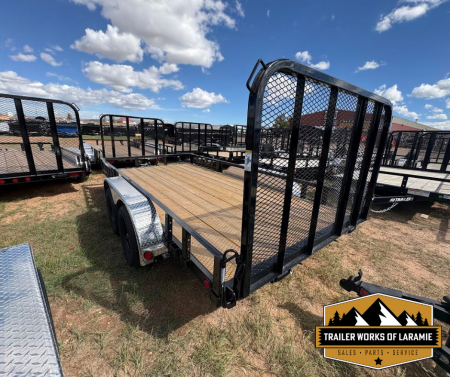 New 2026 PJ Trailer 7 X 14 TA Utility Trailer- 83" wide deck- Side Load Ramps