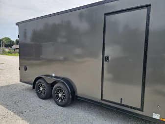 New 2026 US Cargo 7.5X16 7' TALL 080 POLYCOR BLACKOUT SCREWLESS ALUMINUM WHEELS SXS UTV GOLF CART ATV Cargo / Enclosed Trailer