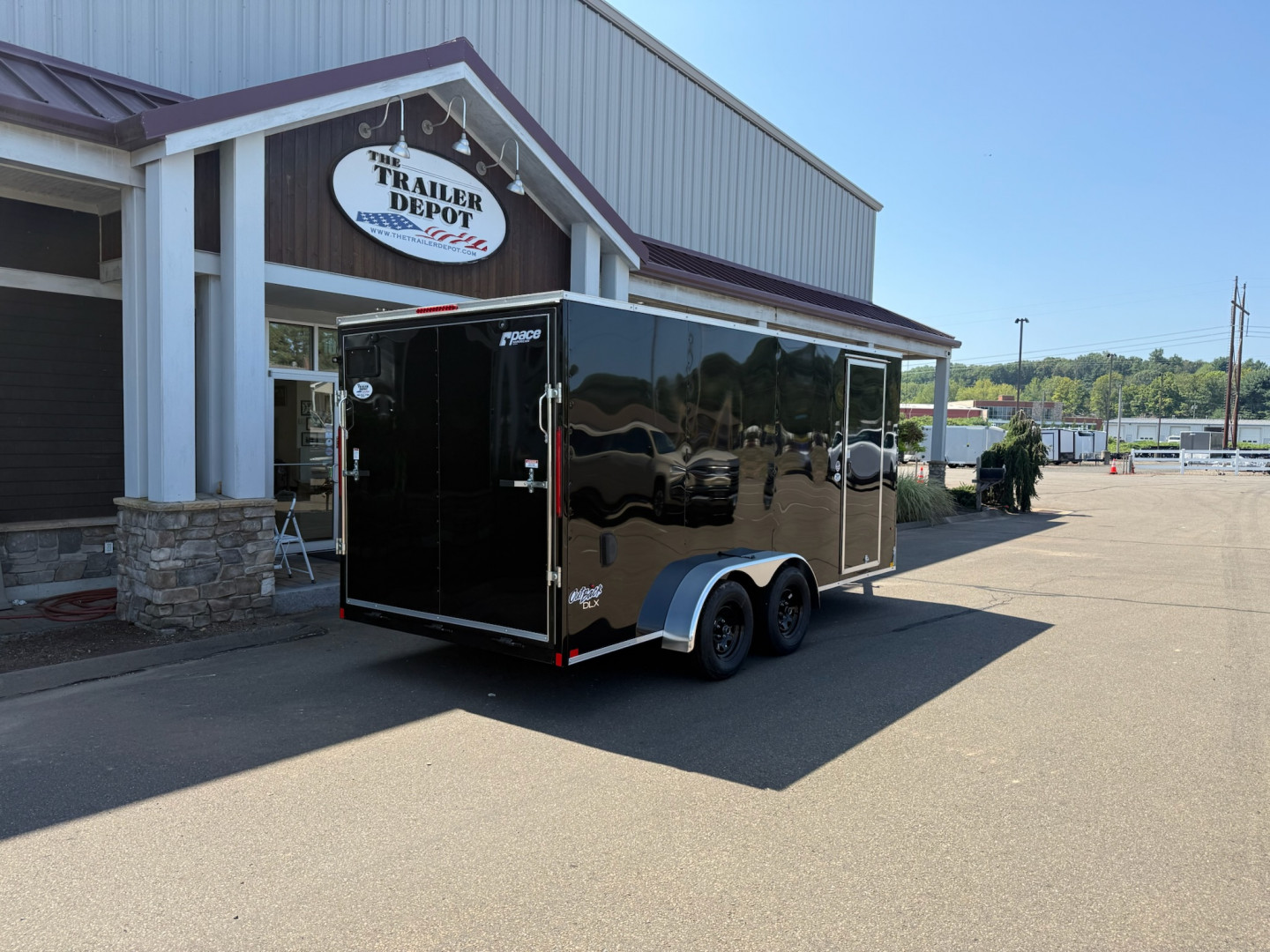 New Pace American 7′ x 16′ + V-Nose Enclosed Cargo Trailer with Ramp Door 7K