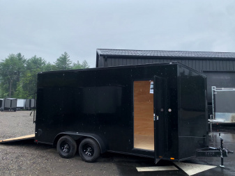 New 2025 SPARTAN 7X16 + 2ft V nose/ 7'6  Int Height/ .080 Polycore Exterior / BLACKOUT - 7000GVW