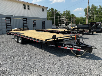 New 2026 Quality Trailers 96 x23' P-7K-23P-P.U. Deckover Trailer 16K Pop up dovetail