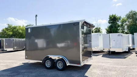 New Lightning 7.5x14 Aluminum Enclosed Trailer - Rear ramp door