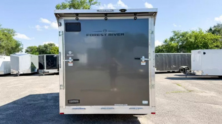 New Lightning 7.5x14 Aluminum Enclosed Trailer - Rear ramp door